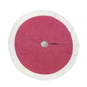 Kohl's Christmas Tree Skirt Red With White Trim 47" Diameter